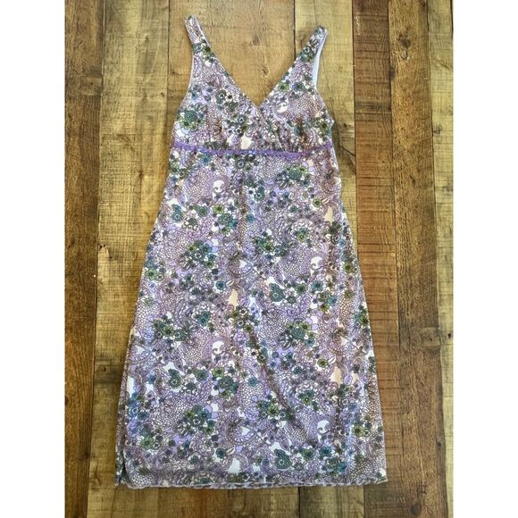 Vintage Y2k Xhilaration Slip Dress Purple Paisley Midi Stretch Lined Medium - Picture 6 of 7